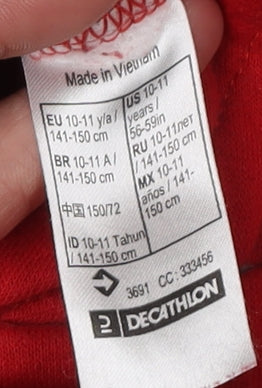 Decathlon Boys Red Pullover Hoodie 10-11 Years