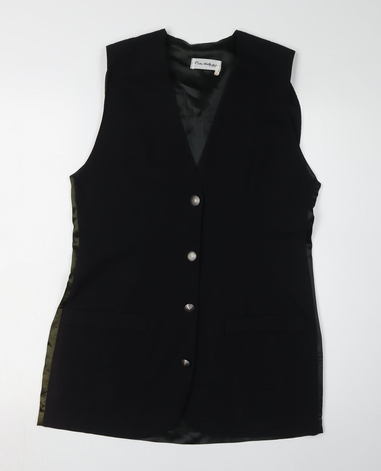 Miss Selfridge Women’s Black Suit Waistcoat, Lined, Very Good