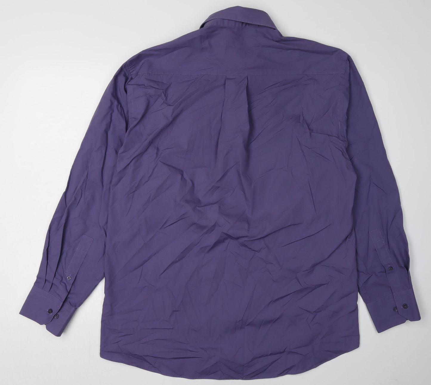 Next Men's Purple Button-Up Shirt, Size 15.5, Workwear