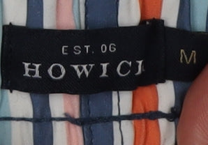 HOWICK Men's Multicoloured Striped Beach Shorts M