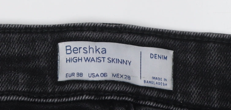Bershka Women's Black Skinny High Waist Jeans Size 10