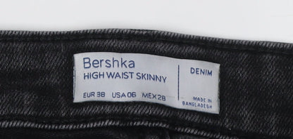 Bershka Women's Black Skinny High Waist Jeans Size 10