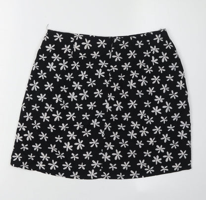 Motel Women's Black Floral Pencil Skirt, Size S