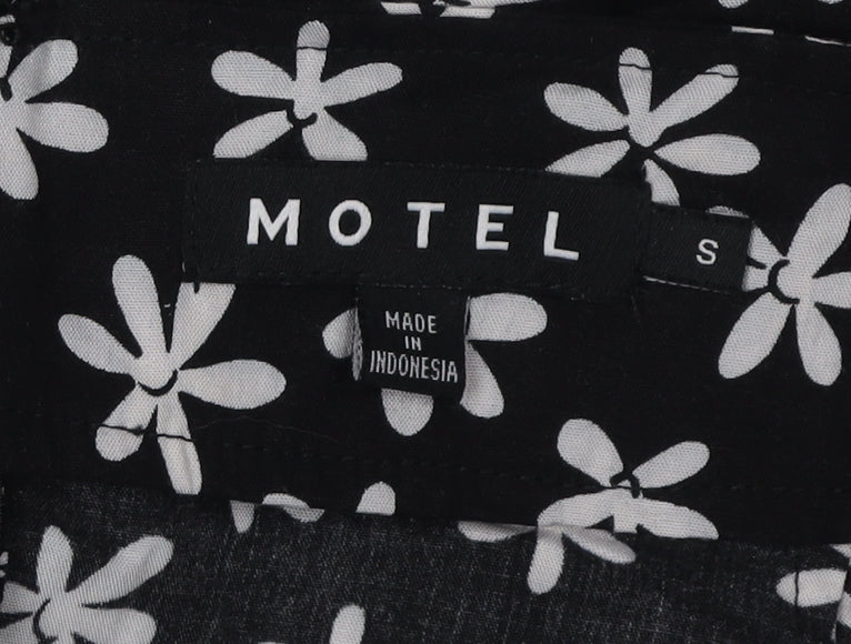 Motel Women's Black Floral Pencil Skirt, Size S