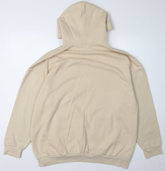 Boohoo Women's Beige Pullover Hoodie - M, Casual, Comfy