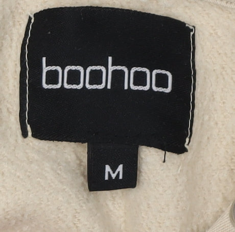 Boohoo Women's Beige Pullover Hoodie - M, Casual, Comfy