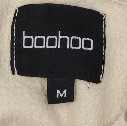 Boohoo Women's Beige Pullover Hoodie - M, Casual, Comfy