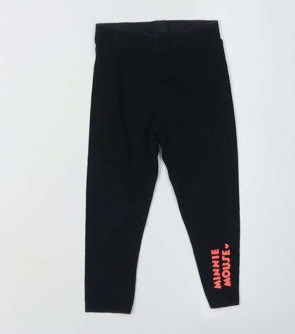 George Girls Black Minnie Mouse Leggings 2-3 Years