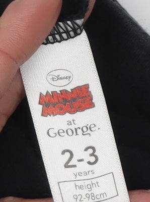 George Girls Black Minnie Mouse Leggings 2-3 Years