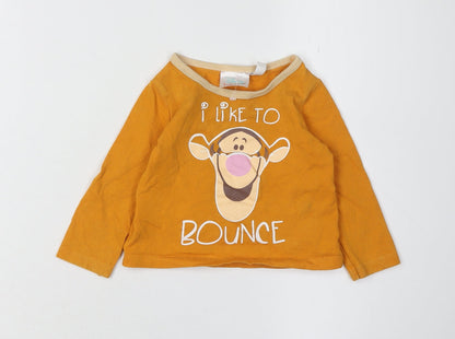 Disney Unisex Baby Orange Tigger Long Sleeve T-Shirt 6-9M