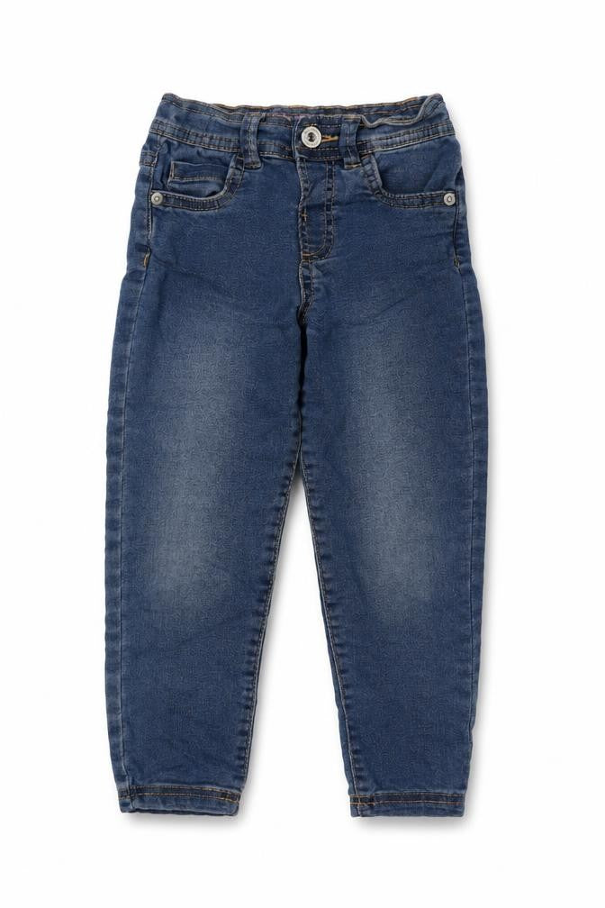 Front view of Bluezoo girls’ blue jeans, size 4, years, casual regular fit