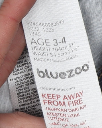 Bluezoo Girls Blue Jeans, Size 4 Years, Casual Regular Fit