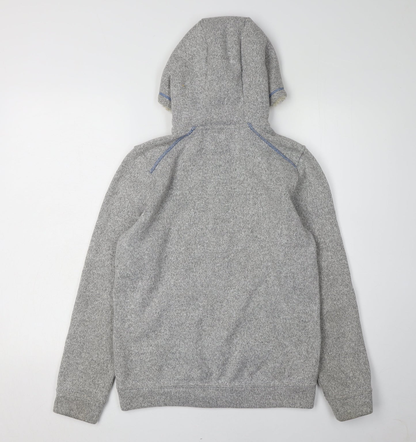 Decathlon Boys Grey Full Zip Hoodie Size 14 Winter Warm