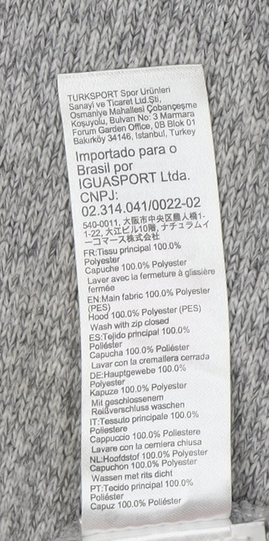 Decathlon Boys Grey Full Zip Hoodie Size 14 Winter Warm