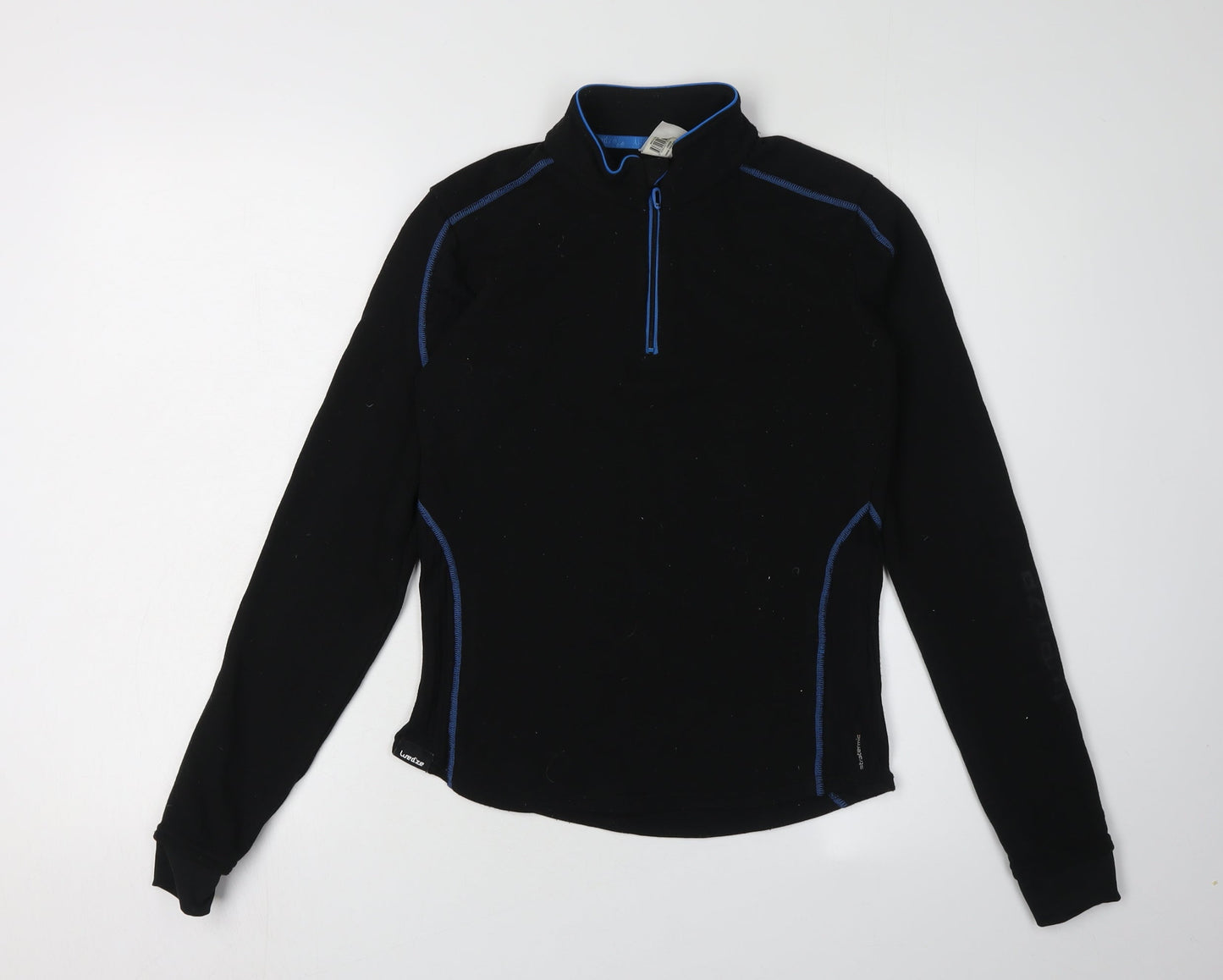 Oxylane Boys Black 1/4 Zip Sweatshirt, Size 14 Years