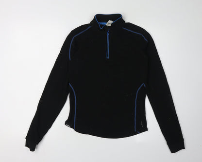 Oxylane Boys Black 1/4 Zip Sweatshirt, Size 14 Years
