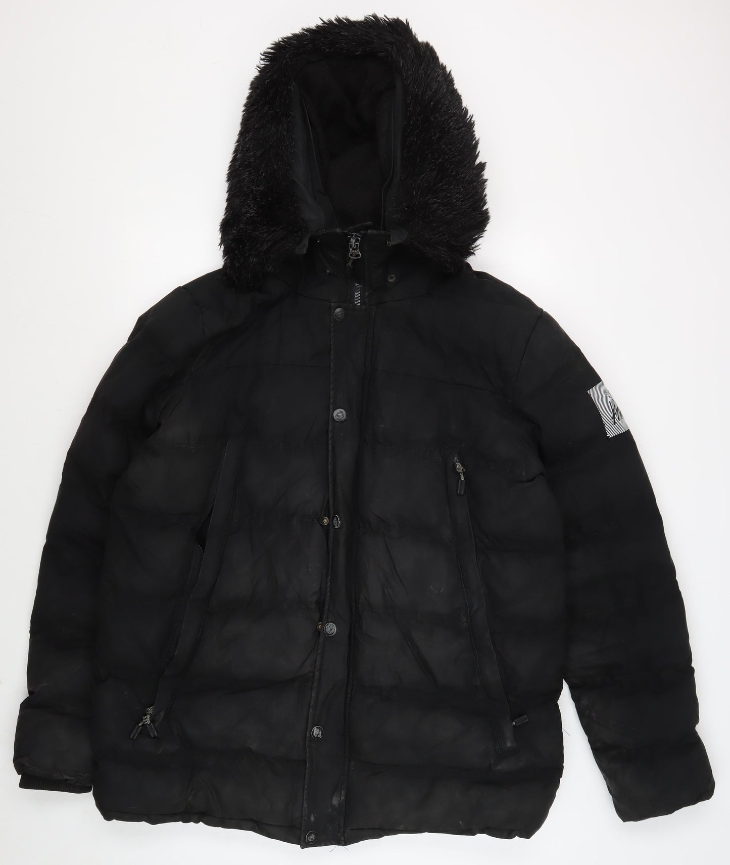 Mens UK Size L KWD Black Puffer Jacket