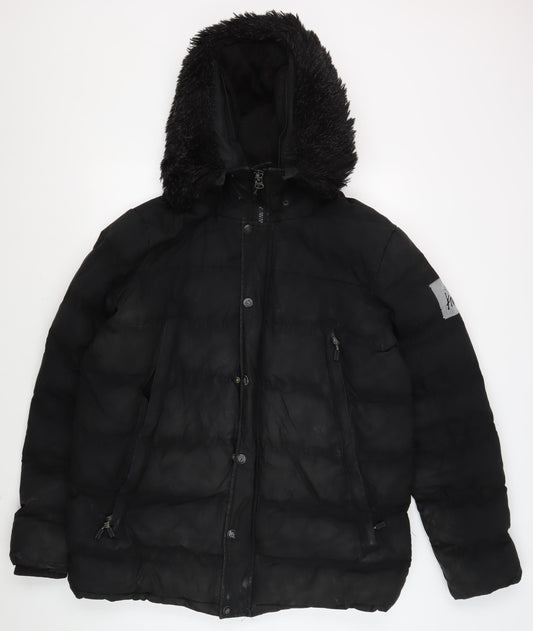 Mens UK Size L KWD Black Puffer Jacket