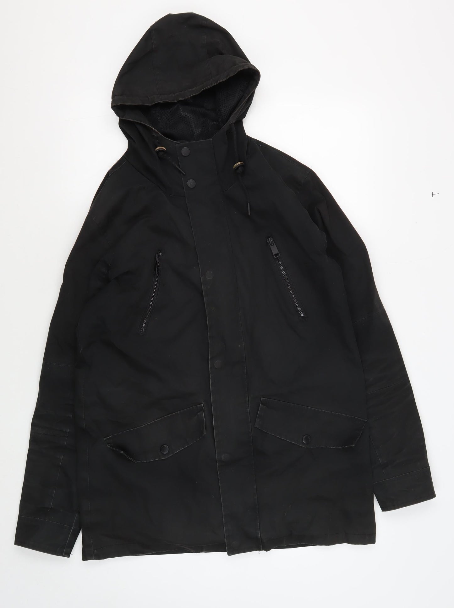 Mens UK Size S Brave Soul Black Parka Coat