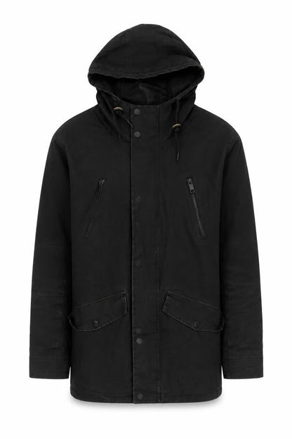Mens UK Size S Brave Soul Black Parka Coat