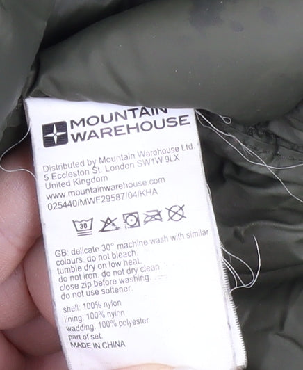 Mountain Warehouse Women's Green Puffer Jacket Size 10