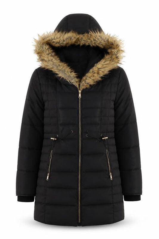 Womens UK Size S Stradivarius Black Puffer Jacket