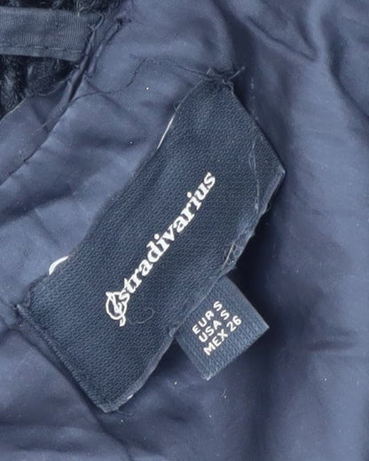 Womens UK Size S Stradivarius Black Puffer Jacket