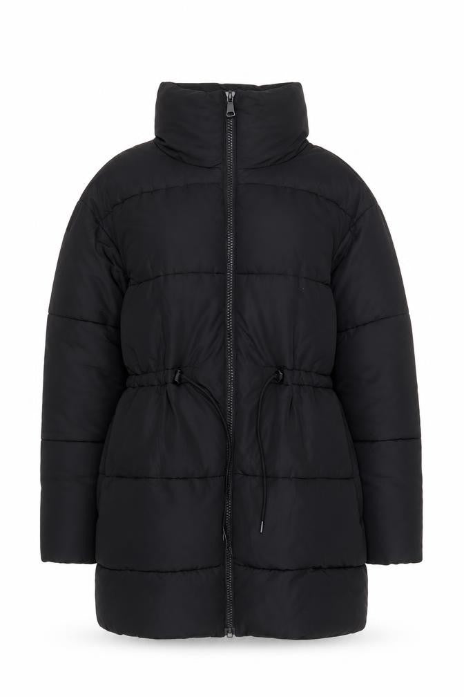 Monki Women’s Black Puffer Jacket 2XS Full Zip Casual