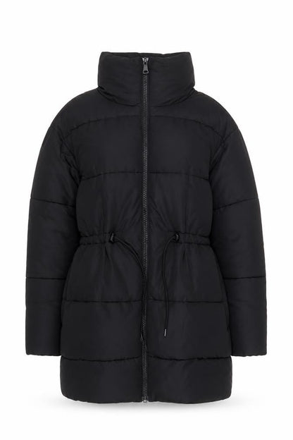 Monki Women’s Black Puffer Jacket 2XS Full Zip Casual