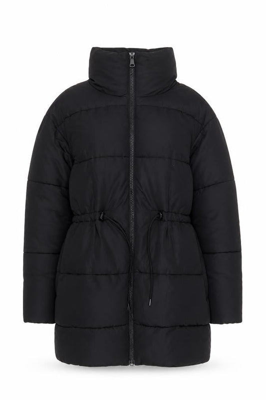 Monki Women’s Black Puffer Jacket 2XS Full Zip Casual