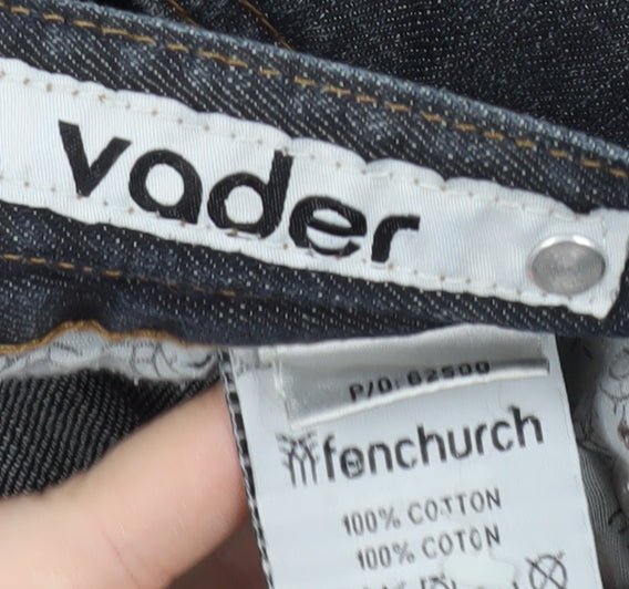 Fenchurch Men's Black 34 Straight Fit Denim Jeans