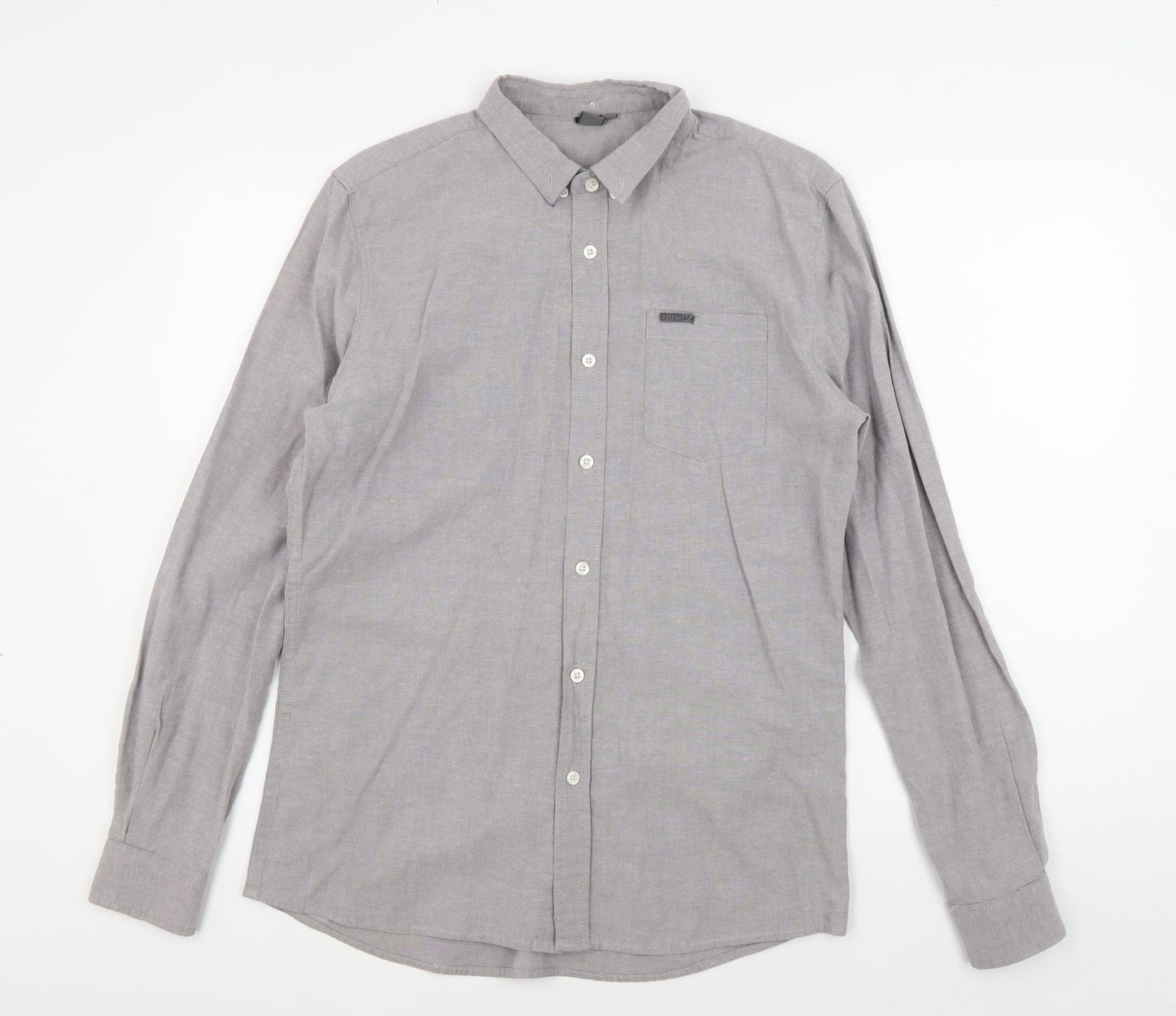 Firetrap Men's Grey Button-Up Shirt, M, Casual Style