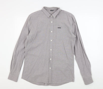 Firetrap Men's Grey Button-Up Shirt, M, Casual Style