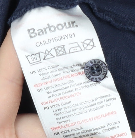 Barbour Boys Blue Long Sleeve Polo Shirt L