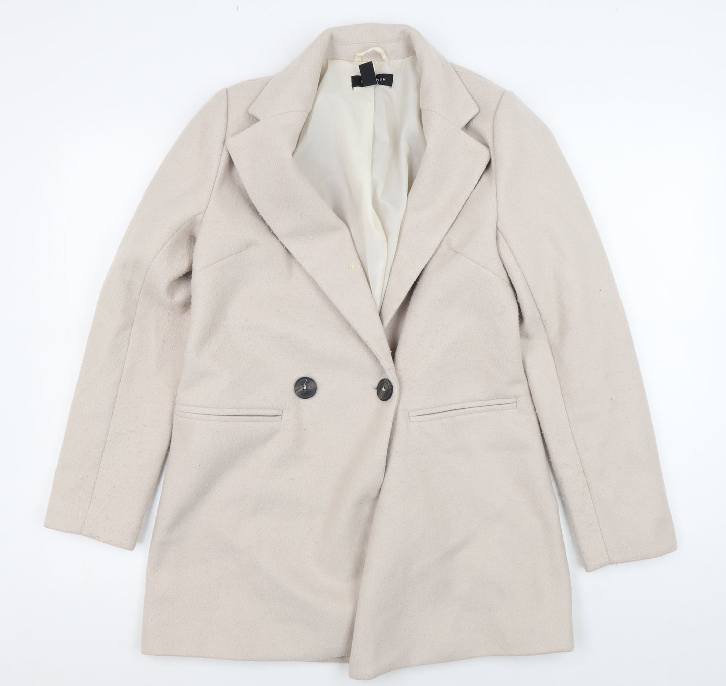 New Look Beige Women's Mid-Length Overcoat Size 6