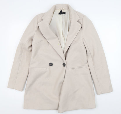 New Look Beige Women's Mid-Length Overcoat Size 6