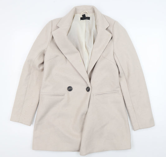 New Look Beige Women's Mid-Length Overcoat Size 6