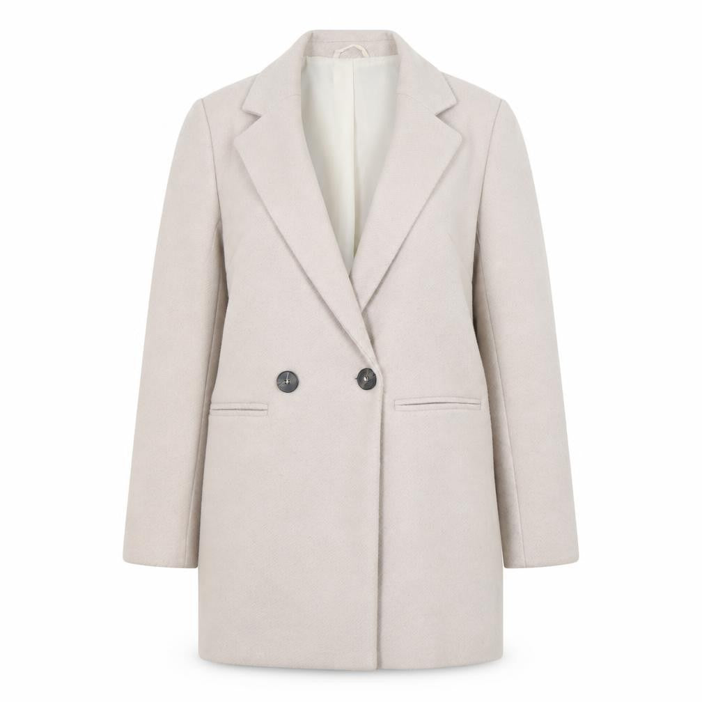 Womens UK Size 6 New Look Beige Overcoat
