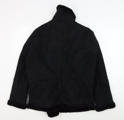 Womens UK Size 10 Topshop Black Motorcycle Jacket