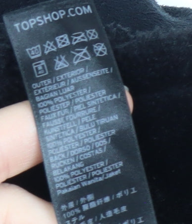 Womens UK Size 10 Topshop Black Motorcycle Jacket
