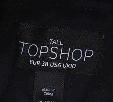 Womens UK Size 10 Topshop Black Motorcycle Jacket