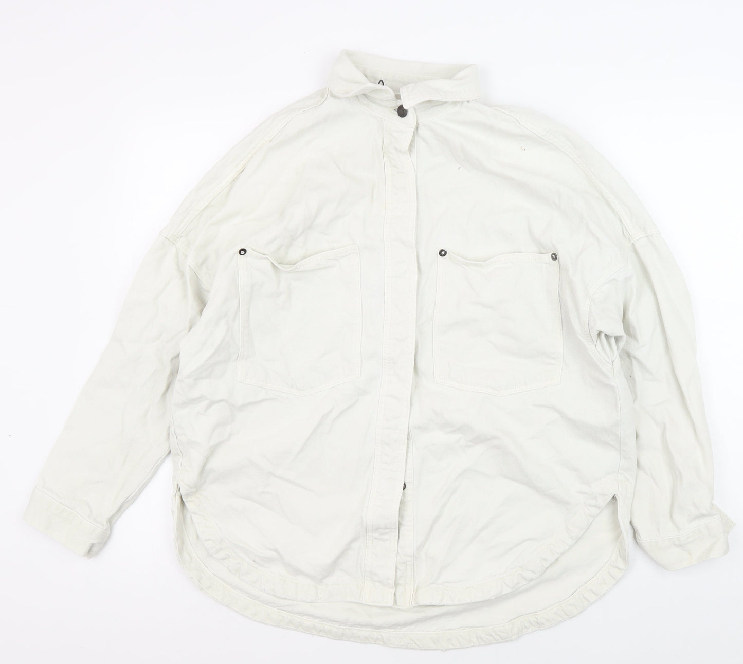 Zara Men's White Cotton Basic Jacket, Size S