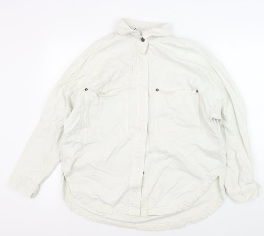 Zara Men's White Cotton Basic Jacket, Size S