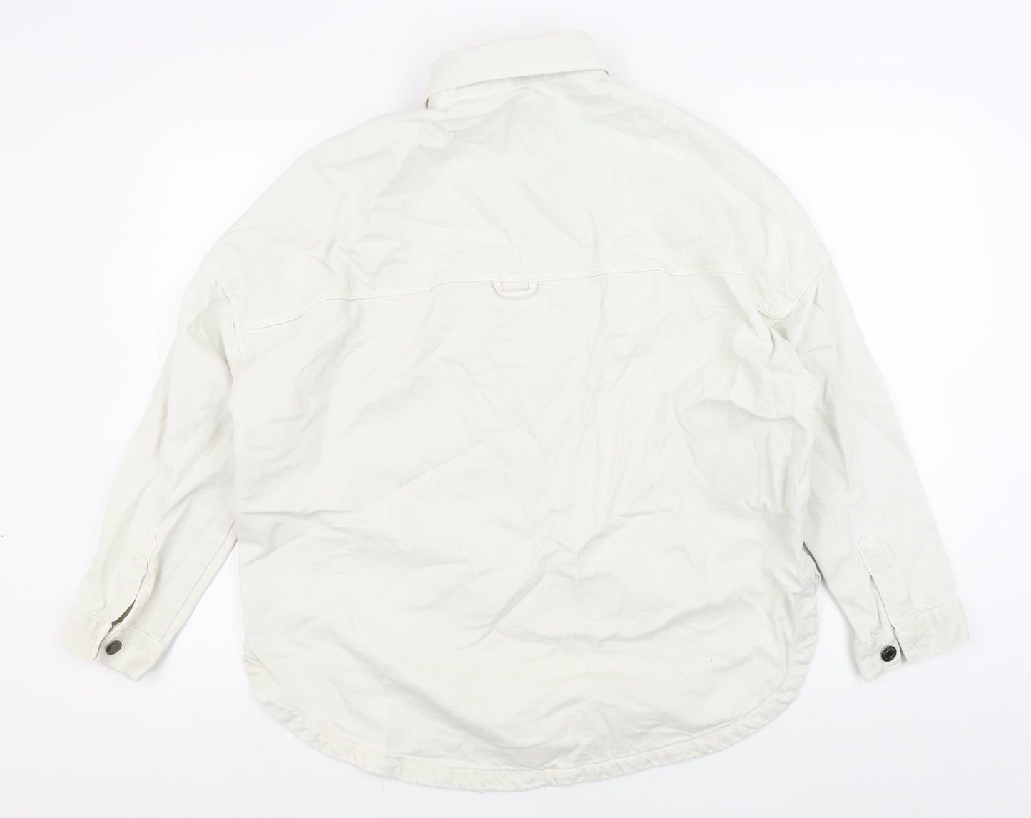 Zara Men's White Cotton Basic Jacket, Size S