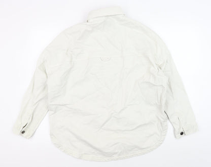 Zara Men's White Cotton Basic Jacket, Size S