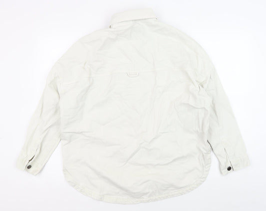 Zara Men's White Cotton Basic Jacket, Size S
