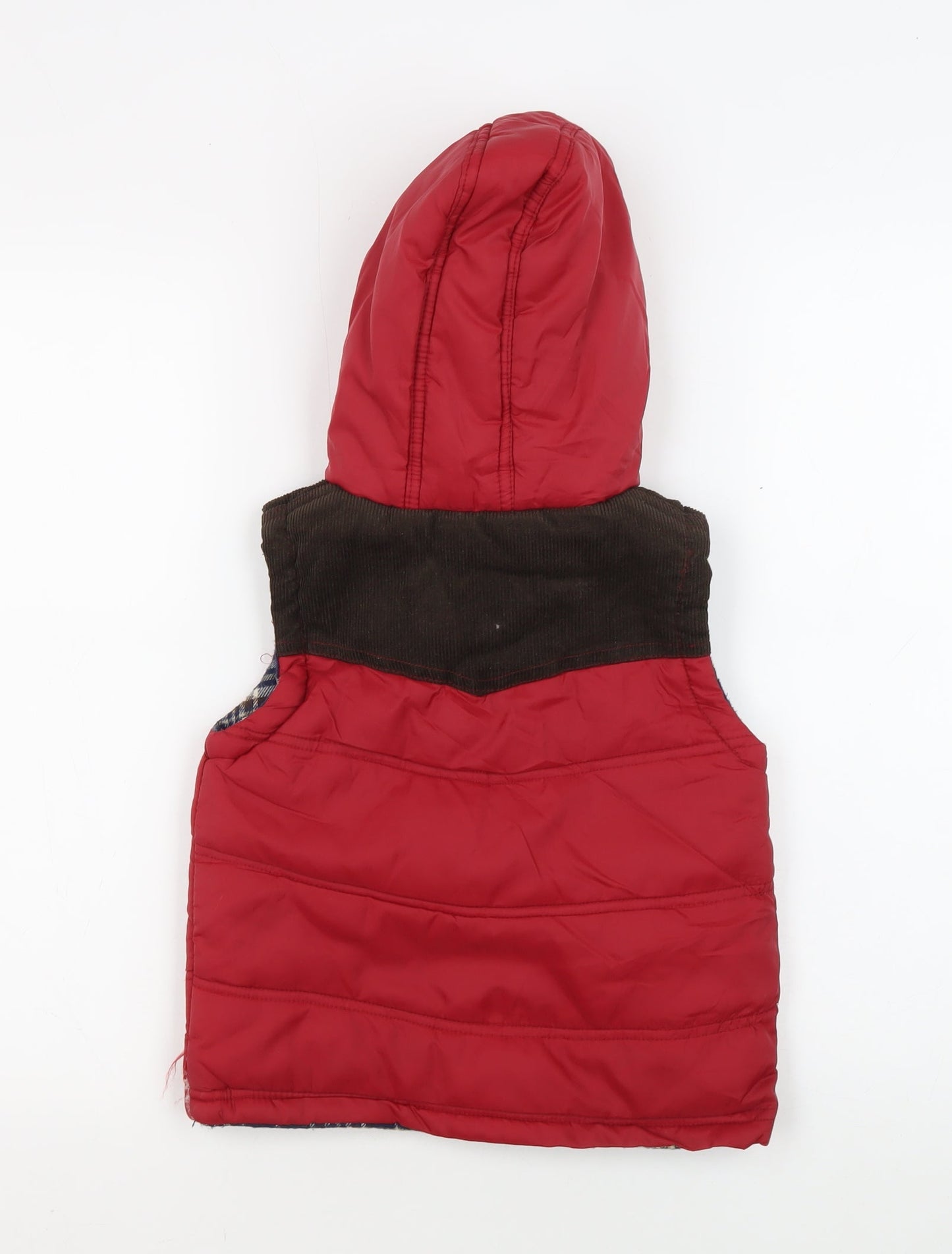 Rebel Boys Red Puffer Jacket 5-6 YRS Hooded Lined Winter Coat