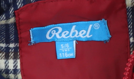 Rebel Boys Red Puffer Jacket 5-6 YRS Hooded Lined Winter Coat