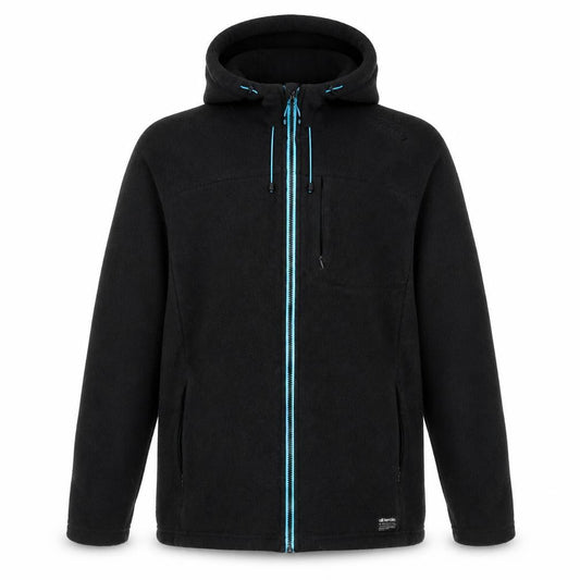 Front view of All Terrain unisex black hooded jacket 16 plus outdoor