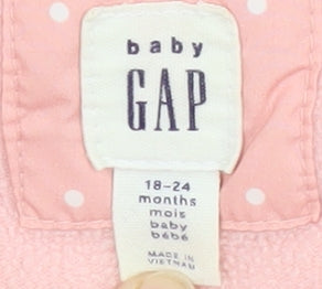 Gap Girls Pink Puffer Jacket 18-24 Months Hooded Winter Ears